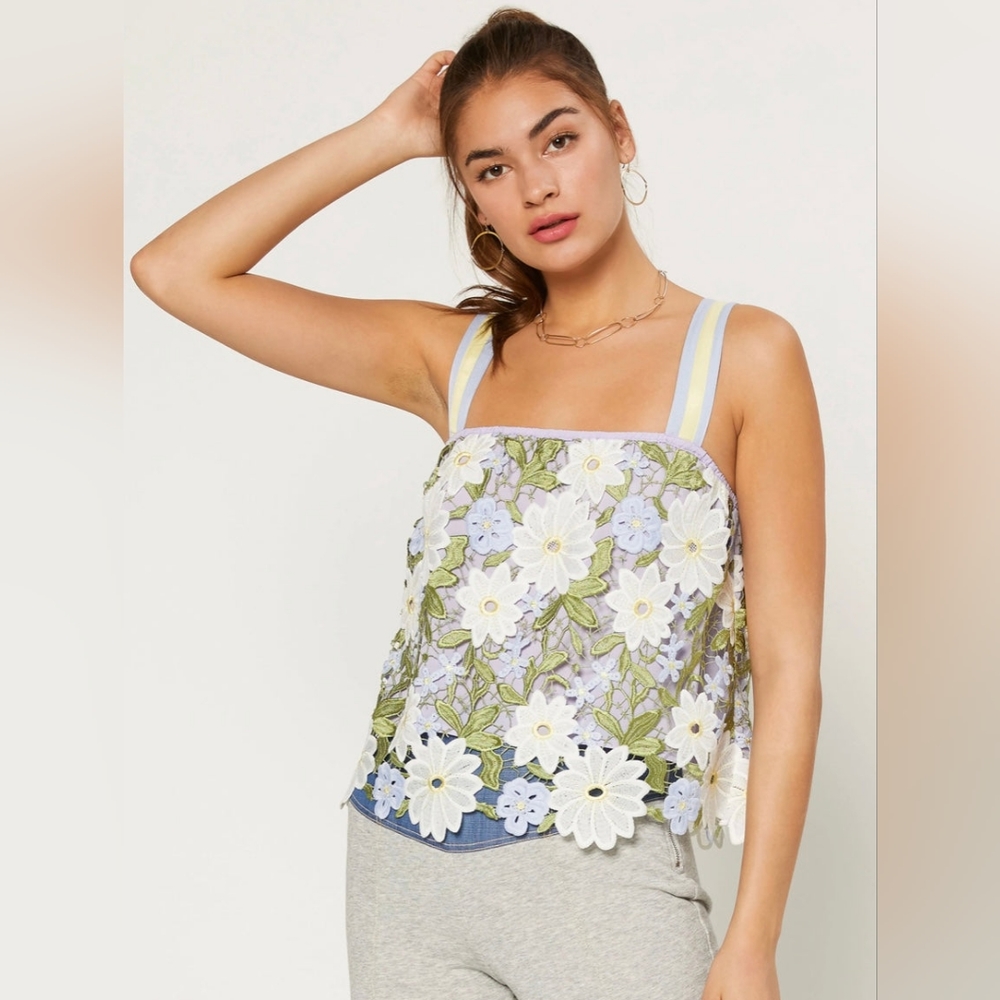 Current Air Floral Lace Tank
